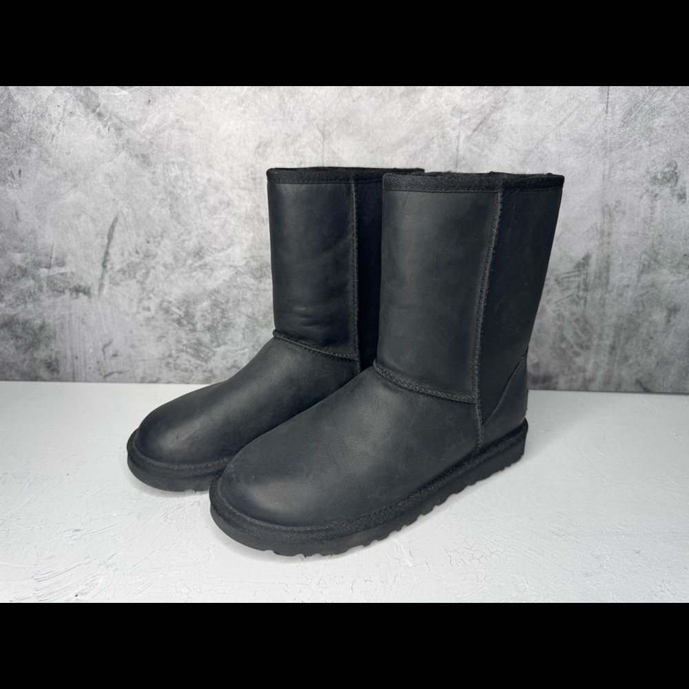 Black Leather UGG Classic Boot II